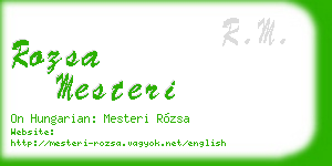 rozsa mesteri business card